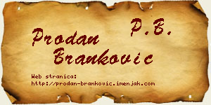 Prodan Branković vizit kartica
